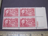 Block of 4 1945 FDR and Warm Springs 2 cent US postage stamps, #931