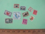 Lot of 11 Assorted Postage Stamps including 1945 Documentary Tax Stamp, Monaco, Morocco and more