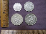 1950s Australia coin lot: 1951 Silver Three Pence; 1951 50 percent Silver Six Pence; 1952 Silver