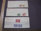 Three stock-sale certificates with State of New York and Internal Revenue stock-transfer stamps