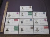 1940 American Poets and Authors US First Day Covers, including Longfellow, Alcott, Emerson, Twain