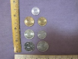 Lot of 7 1997 Russian coins: 1 kopeck; 5 kopecks; 10 kopecks; 50 kopecks; 1 ruble; 2 rubles; 5