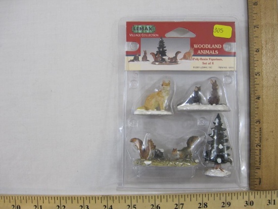 Lemax Woodland Animals, set of 4 poly-resin figurines, new in package, 3 oz