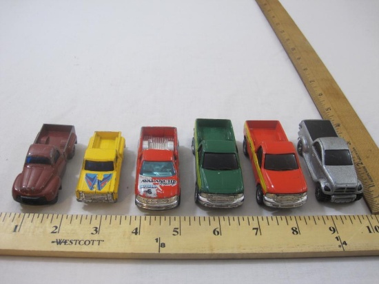 Six Miniature Pick-Up Trucks from Hot Wheels, Maisto and more, 9 oz