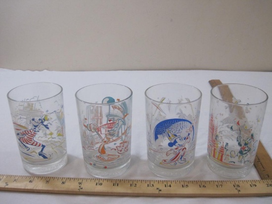 Four Walt Disney World 25th Anniversary Drinking Glasses, 3 lbs. 12 oz