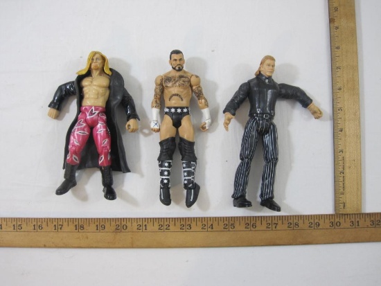 Three Professional Wrestler Action Figures from Titan Tron and WWE, 12 oz
