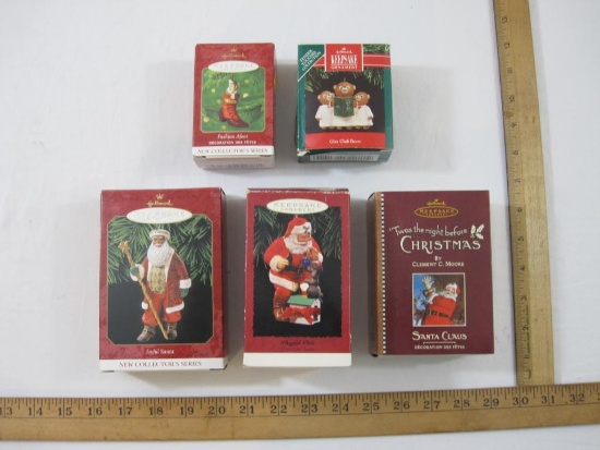 Lot of 5 Hallmark Keepsake Ornaments in original boxes including Playful Pals, Twas the Night Before
