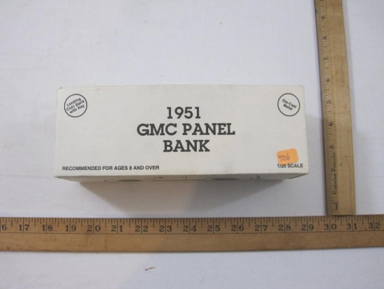 GULF 1951 GMC Panel Die Cast Metal Locking Coin Bank with Key, in original box, ERTL 1994, 1 lb 5 oz