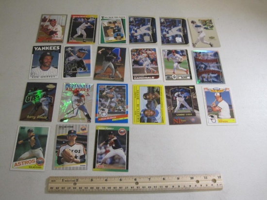 Lot of Assorted Baseball Cards from Various Brands and Years including Ken Griffey, Sammy Sosa, Hank