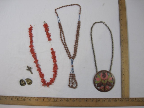 Lot of Assorted Unique Jewelry including totem pole pin, tribal earrings and more, see pictures for