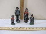 Set of 4 Cast Metal Amish Figures, AS IS, 1 lb 9 oz