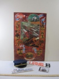 Lot of Lionel Collectibles including bumper stickers, conductors hat, poster, and Authentic Steam