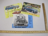 Three Vintage 1956-1960 Hillman Husky Sales Brochures/Foldout Posters, Rootes Service, 5 oz