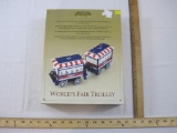 Mr. Christmas World's Fair Trolley, Gold Label Collection, in original box, 2004, 15 oz