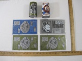 Lot of 6 Olde Frothingslosh Beer Cans including 4 Flat Aluminum Can Sheets (unassembled cans),