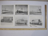 Six Black & White Illinois Terminal Railroad Company Train Photos, 3 oz