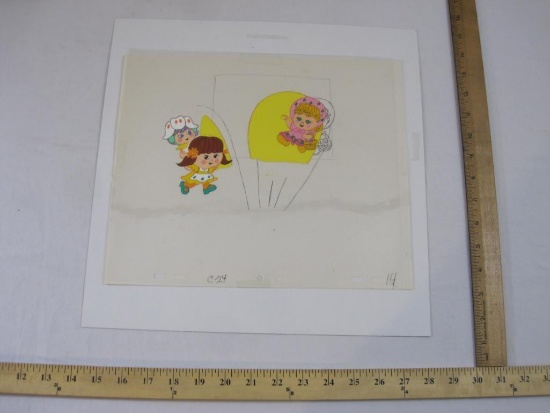 Charmkins Original Animation Production Cel Featuring Brown-Eyed Susan, Chrysanthamum, and Twinkle,
