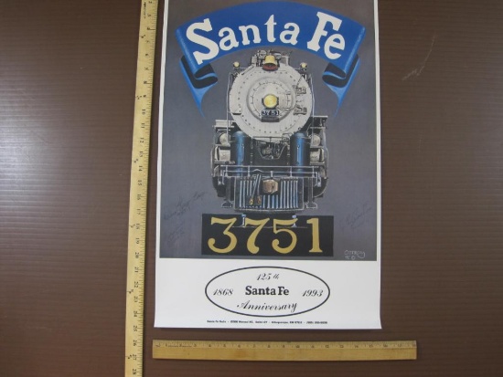 Santa Fe 125th Anniversary Legacy Locomotive Print with Certificate of Authenticity, print is rolled