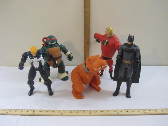 Five Large Action Figures/Toys including Batman, Incredibles, TMNT and more, 4 lbs