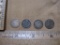 Four silver 5 cent Canadian Coins, 1903 and more, 4.1g
