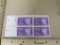 Block of 4 1963 5 cent Eleanor Roosevelt US postage stamps (Scott #1236)