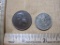 Two coins from the Brasilian Empire, 1870 50 Reis Silver Coin(6.7g) and 1869 20 Reis Coin