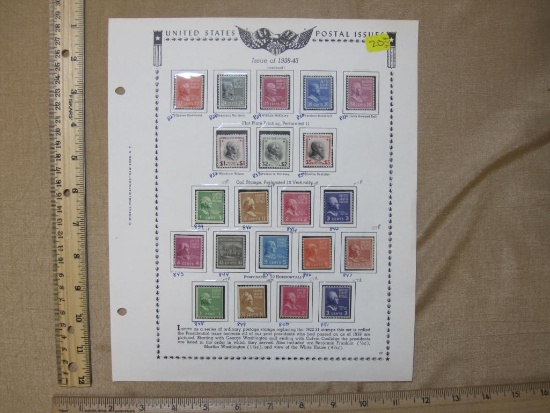 US Presidential Stamps, 1938-1943, stamps in individual holders, coil stamps both horizontal and