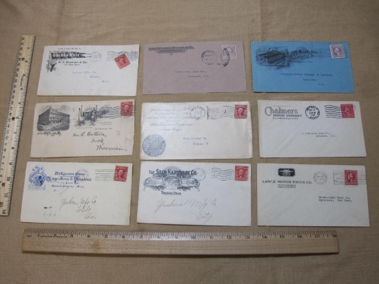 Vintage stamp, addressed envelope lot featuring George Washington 3 cent stamps (#501) and four 1903