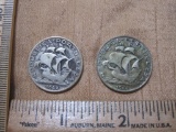 1942 and 1948 5 Escudo Coins, .650 silver, 13.8g