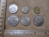 Lot of six Portugal Coins, 1970's and 1960's