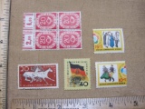 Block of 4 German Stamps, plus several loose stamps from Germany, commemorating Berlin and the DDR