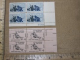 Civil War Centennial US postage stamp lot: block of four 1962 Shiloh (#1179); block of four 1963