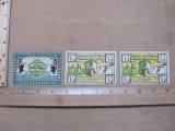 Three 1920s German 75 Pfennig Paper Currency Notes
