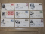 Lot of nine First Day of Issue covers from 1956 and 1957, including 2 James Buchanan (1956), the