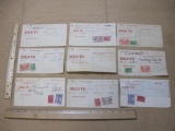 Lot of 1920s, early 1930s New York State stock sales receipts, with New York State and US
