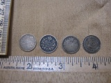 Four silver 5 cent Canadian Coins, 1903 and more, 4.1g