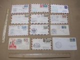 Air Mail envelope lot (postmarked 1929 through 1966) that features 10 Canada Air Mail stamps, plus 2