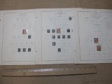 Nineteenth Century US postage stamps (1857 to 1867) on display pages, including 3 cent George