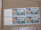 Water Conservation block of four 1960 4 cent US postage stamps (#1150)