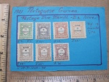 1921 Portuguese Guinea Postage Stamps, not cancelled, hinged on display card