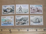 Lot of six Monaco Stamps featuring scenes, mint never hinged