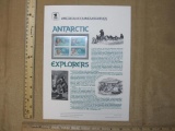 1988 Antarctic Explorers Souvenier Stamp Album Page