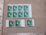 Block of 8 Edward VIII Morocco Agencies 1/2D Postage Stamps with two loose stamps, plus three loose