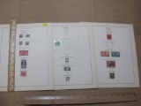 US postage stamps from 1925 through 1928 on display pages, including 2 cent Battle of White Plains