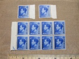 Block of 8 Morocco Agencies 2.5d Postage Stamps with two loose stamps