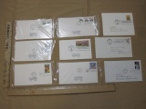 Nine 1988-1995 First Day of Issue covers, including 1988 Love stamp, First Moon Landing 1969 and