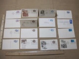 Sixteen US postal card lot includes First Day of Issue cards (1965 US Coast Guard 175th Anniversary,