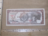 5 Cruzeiros Brazil Paper Currency Note
