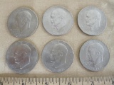 Six Bicentennial 1776-1976 Eisenhower Dollar Coins