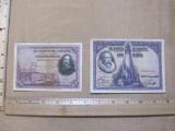 Two 1928 Paper Currency Notes from Spain including 50 & 100 Pesetas